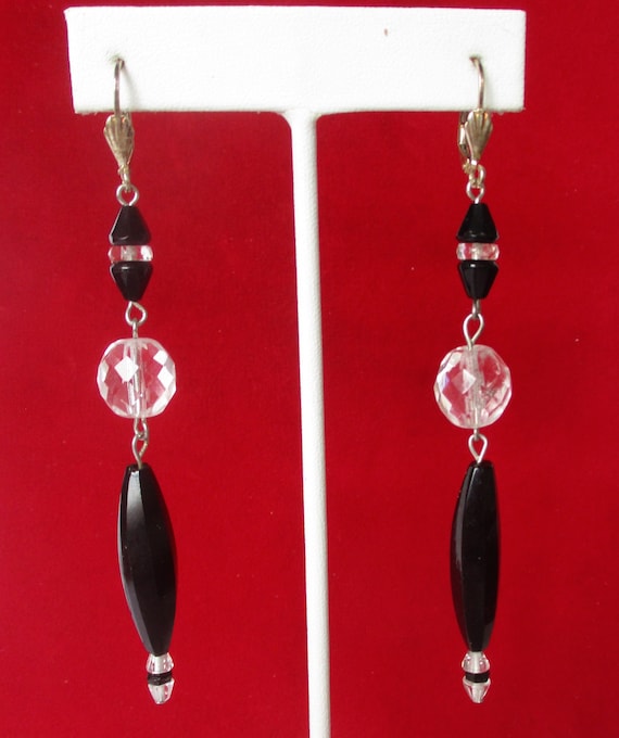 Pair of Vintage  3.5-Inch Deco Earrings