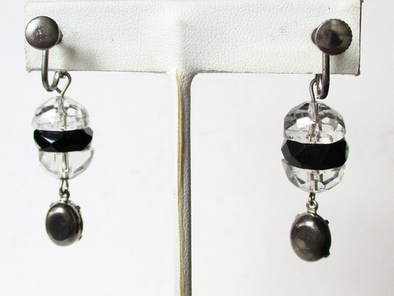 Pair of Vintage Crystal Screw-Back Earrings - image 6