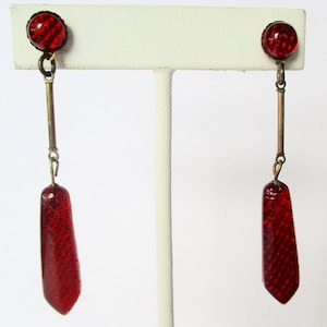 Pair of Art-Deco Vauxhall Glass Earrings image 3