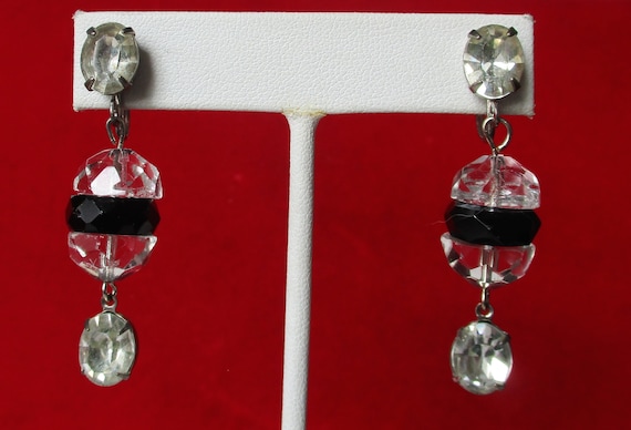 Pair of Vintage Crystal Screw-Back Earrings - image 1