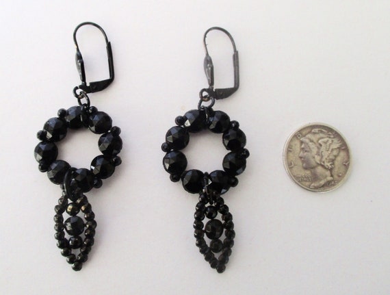 Pair of Antique Victorian French Jet Earrings/Boh… - image 3