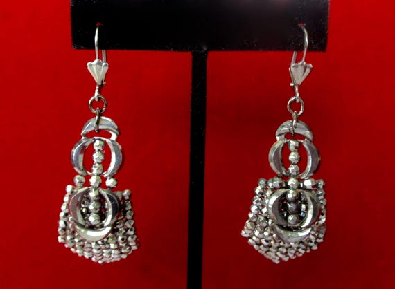 Pair of Vintage Cut Steel Earrings With New Stainless Steel Ear Wires