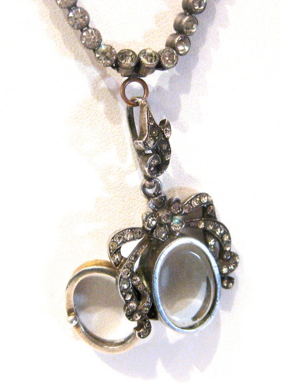 Antique Edwardian Silver Riviere Paste Necklace W… - image 7