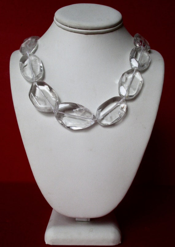 Vintage Natural Crystal Quartz Crystal Bead Neckla