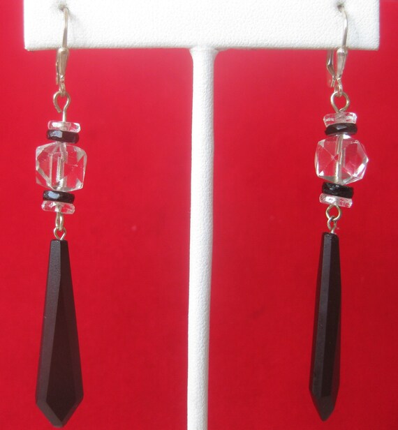 Pair of Antique Crystal Earrings - image 3