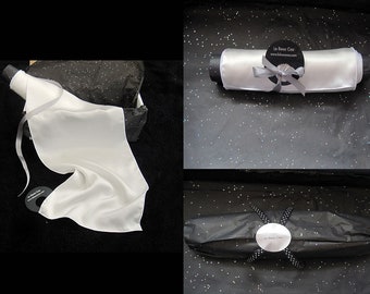 Aviator Scarf - White Silk Scarf - Mens White Aviator Scarf - Silk Scarf Men - Silk Scarves Men - medium length - 1 ply aviator scarf