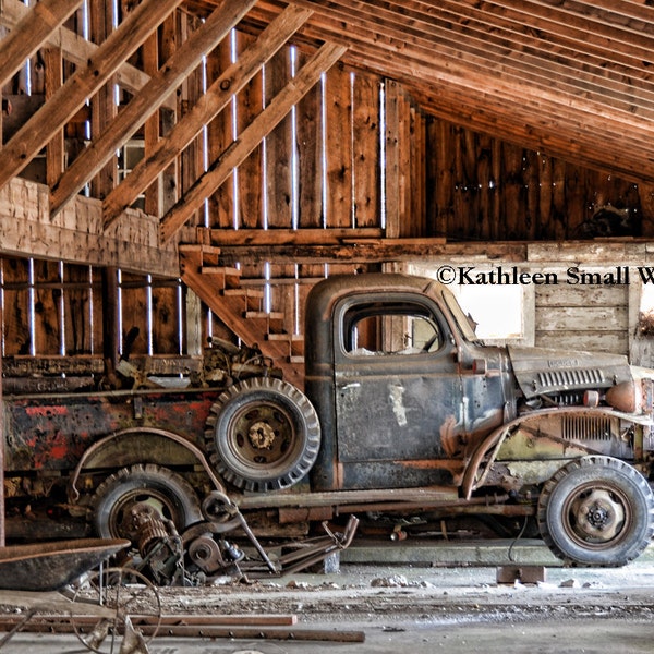 old Dodge truck,Dodge pickup,Etsy find,photo card,trending,vehicle photography,unique card,for him,man cave art,garage art,pickup truck