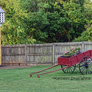 Blumenwagen,dekorativer Blumenwagen,Vogelhaus,Pennsylvania,rustikaler Landhauswagen,Etsy Findet,einzigartige Geschenke,Wandkunst,Wohndeko,Cottage Art