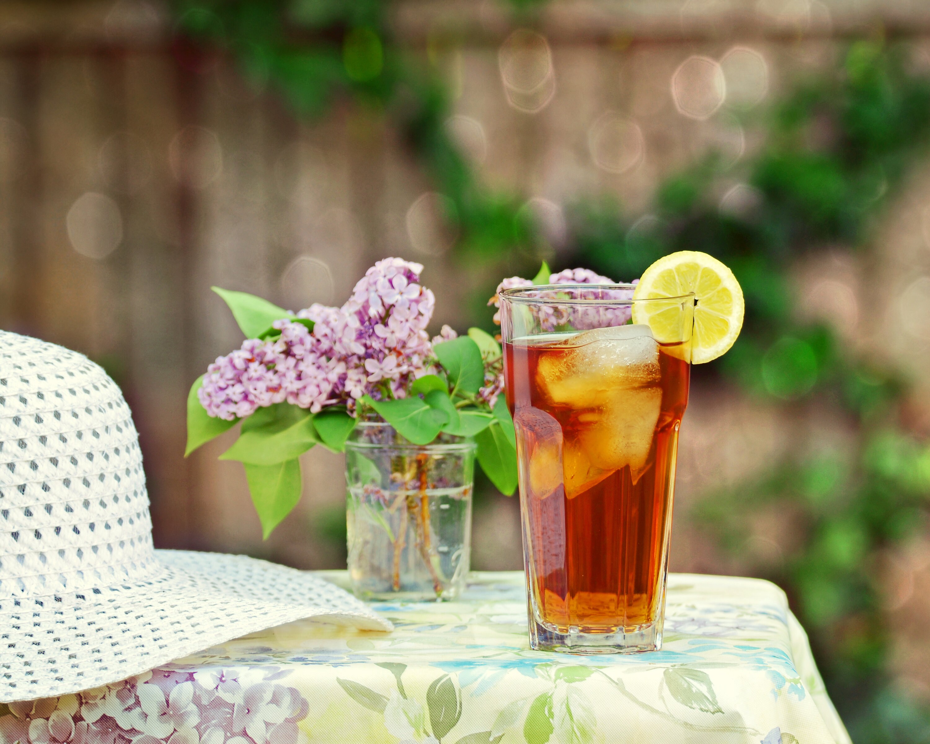 Summertime Iced Tea and Lilacs Summer Hat Picnic Time Home Etsy