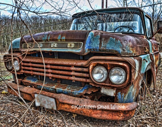 Old Ford Truck Old Farm Truck Old Truck Gift Ideasvehicle Photographyetsy Findgarage Artwall Artunique Gifthome Decorfor Him
