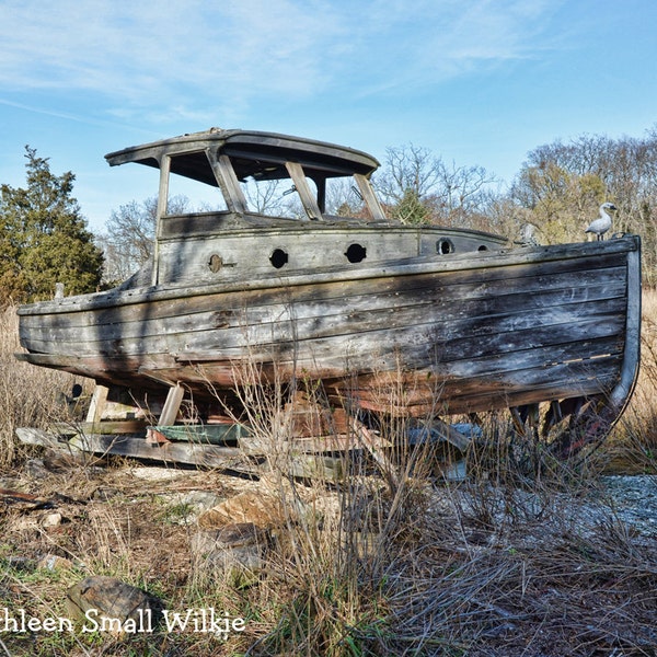 Vieux bateau, bateau en bois, squelette de bateau, vieux bateau abandonné, restes de bateau, BranfordCT, découverte Etsy, cadeau unique, vieux bateau délabré, idée cadeau, tendance