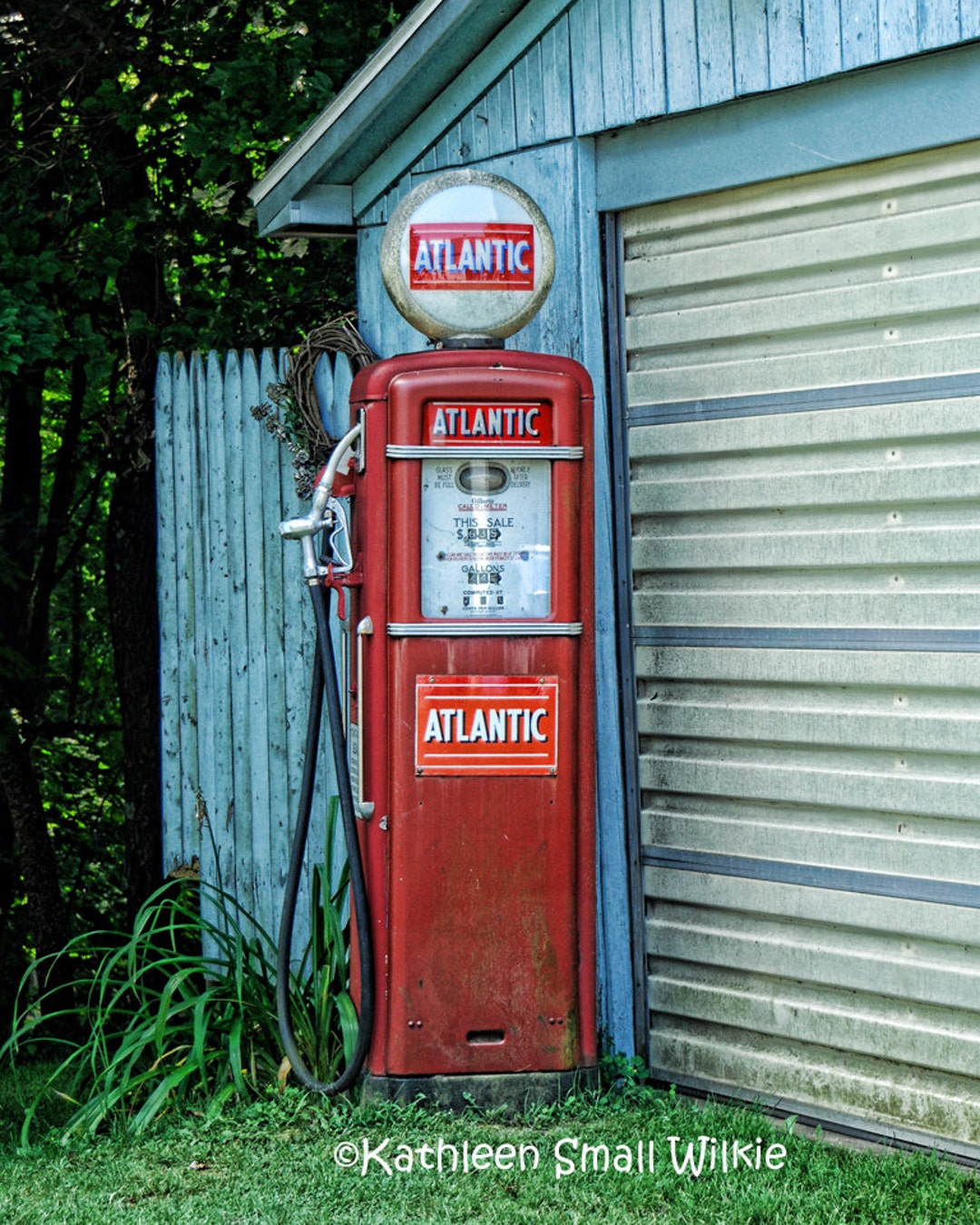 Antique Gas Pump,red Gas Pump,garage Art,unique Art,antique