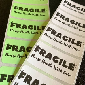 Fragile Shipping Label, Small Business Supplies, Fragile Stickers, Cute Stickers, Fragile Handle with Care, 2x1 Label