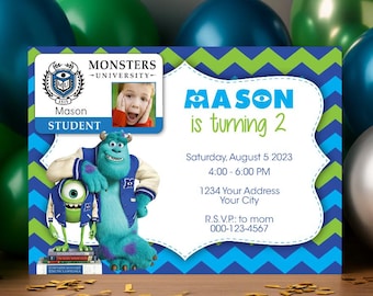Monsters University Invitation - Editable and Printable Mobile invite | INSTANT DOWNLOAD