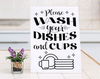 Clean dishes sign | Etsy