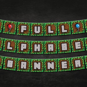 INSTANT DOWNLOAD / Pixelated Party Banner