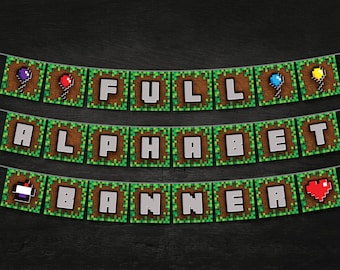 INSTANT DOWNLOAD / Pixelated Party Banner
