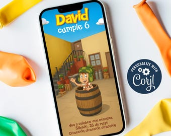 Invitación Editable El Chavo – Formato Digital para Celular (Editar en Corjl)