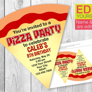 Pizza Party invitation / EDITABLE / PRINTABLE image 1