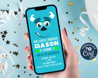 Monsters Themed | Birthday party invitation - Editable and Printable Mobile invite | INSTANT DOWNLOAD