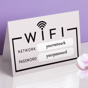 Wifi table tent card / Instant Download / EDIT YOURSELF image 1