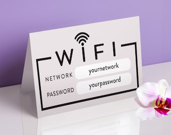 Wifi table tent card / Instant Download / EDIT YOURSELF