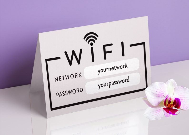Wifi table tent card / Instant Download / EDIT YOURSELF image 1