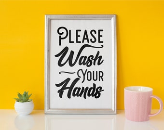 Wash your hands - Printable Sign - Instant Download