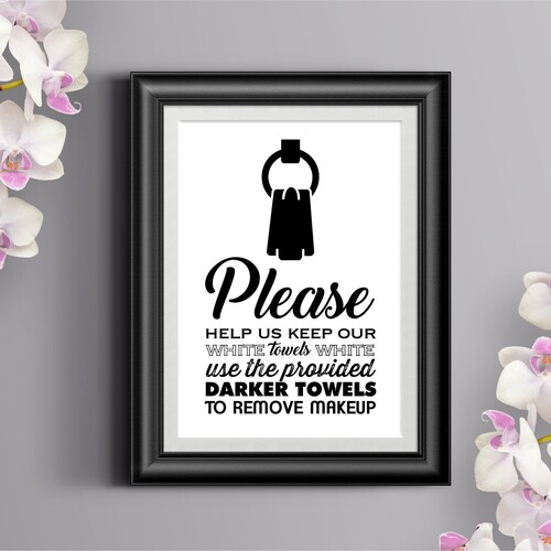 White Towels Printable Sign / INSTANT DOWNLOAD / Home Airbnb Etsy