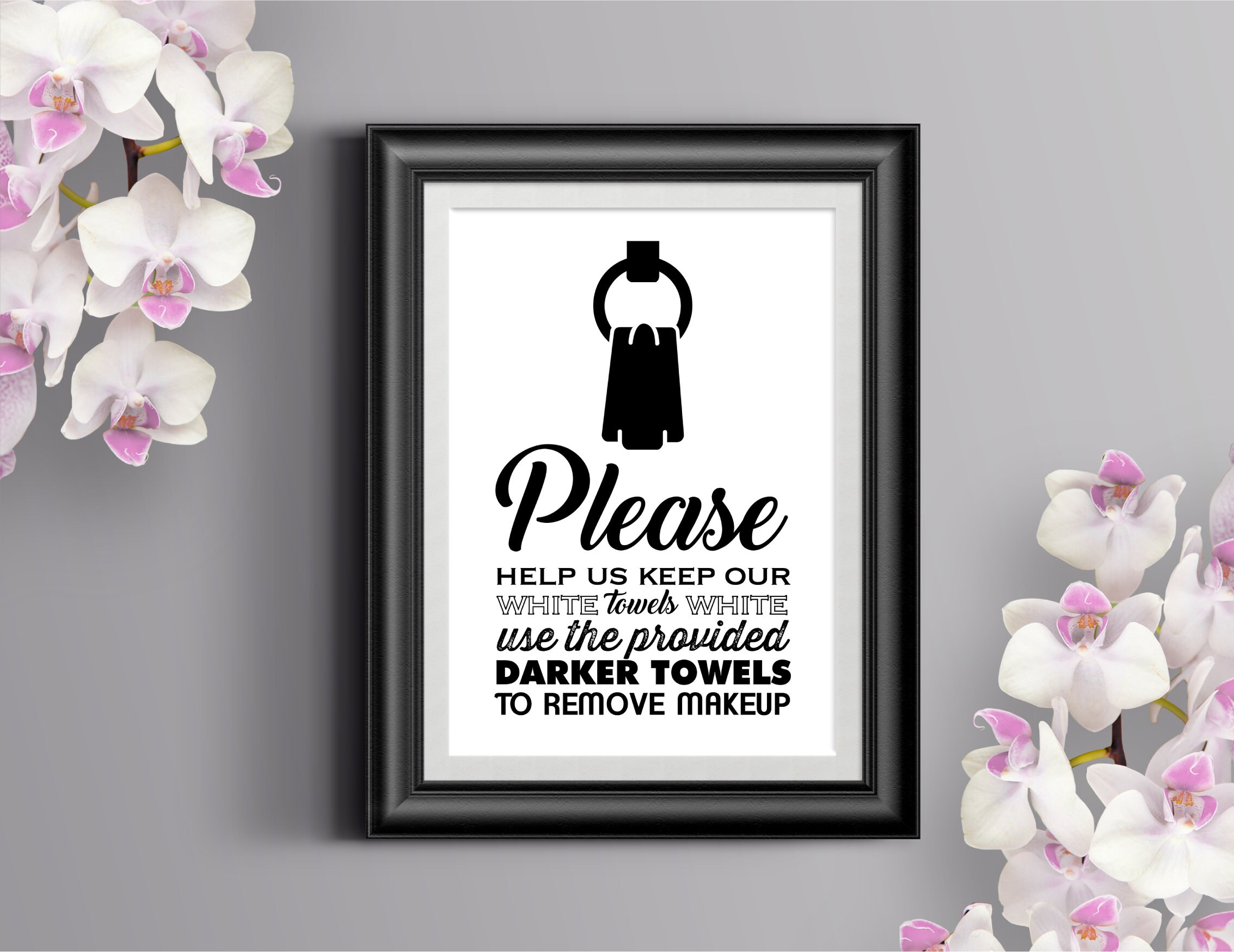 White Towels Printable Sign / INSTANT DOWNLOAD / Home Airbnb Etsy UK
