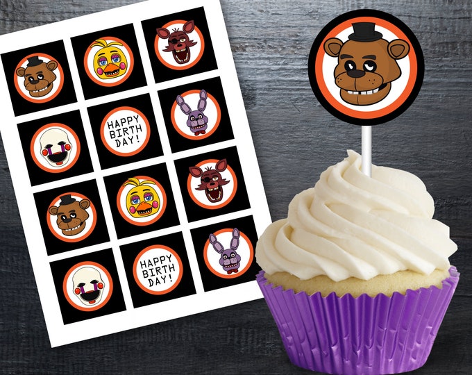 Instant Download: Five Nights at Freddy's / FNAF / Cupcake Toppers