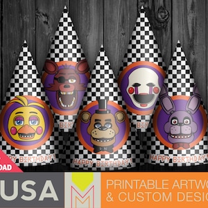 INSTANT DOWNLOAD: FNAF Inspired Birthday Party Hat - Etsy
