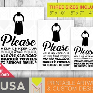 White Towels Printable Sign / INSTANT DOWNLOAD / Home, Airbnb, Guest ...
