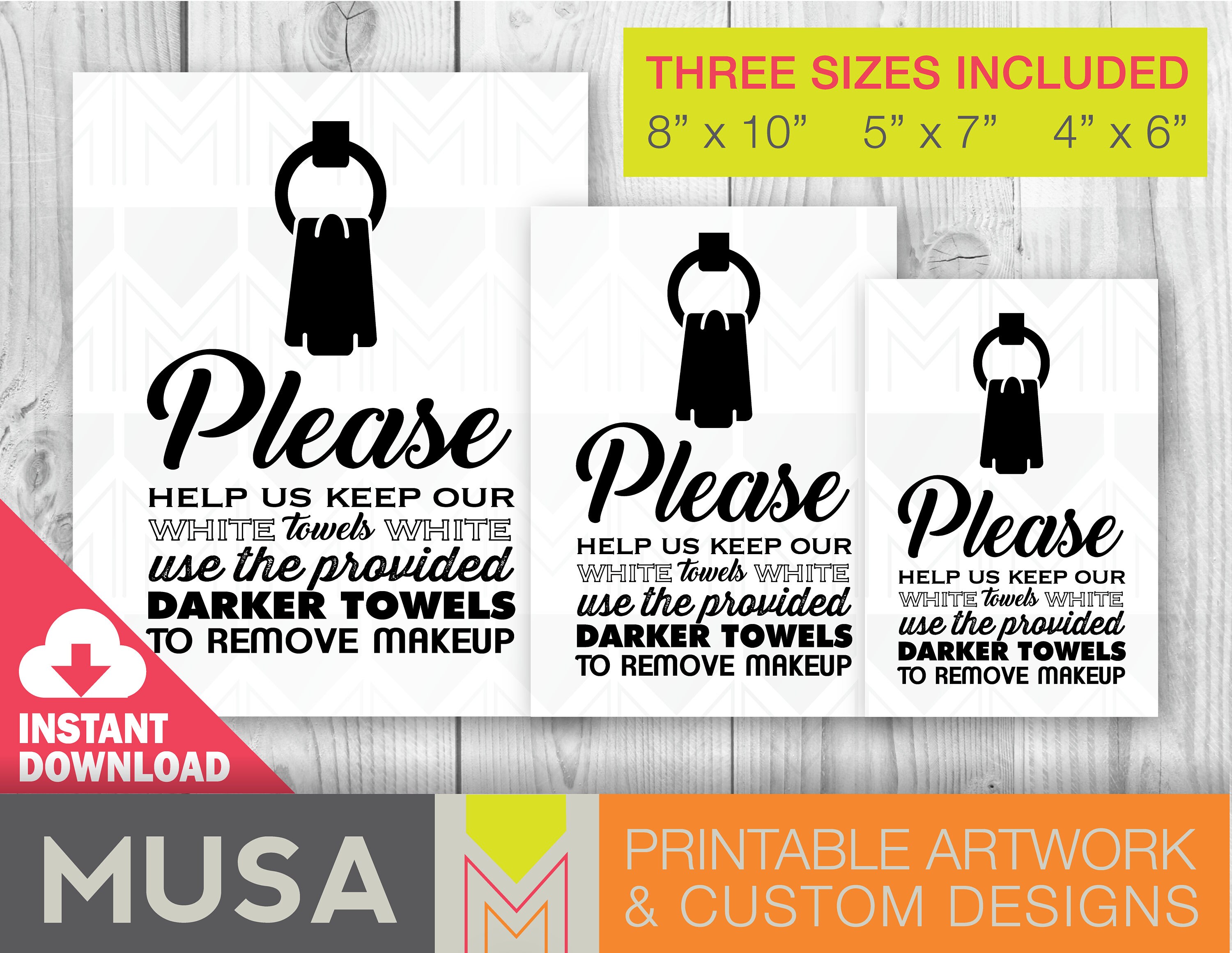 White Towels Printable Sign / INSTANT DOWNLOAD / Home Airbnb - Etsy