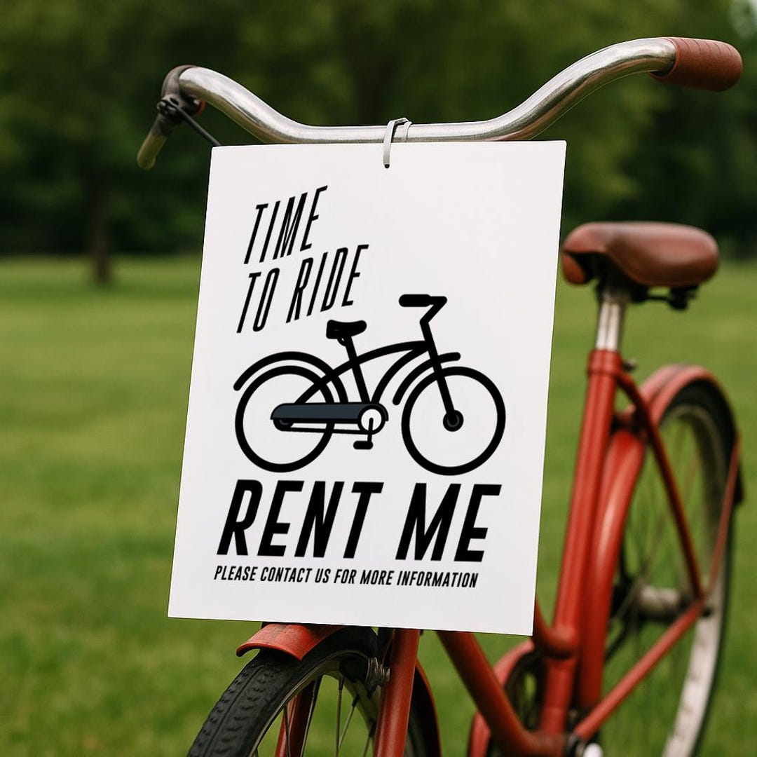 Bike Rental Sign Printable – Modern “rent Me” Poster for Shops, Rentals ...