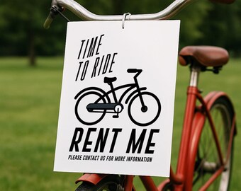 Afdrukbaar bord fietsverhuur – moderne 'Rent Me'-poster voor winkels, verhuur, Airbnb en evenementen – Directe download 8 x 10 5 x 7 4 x 6