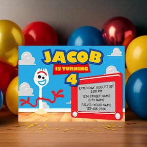 Toy Story Birthday Invitation | Editable Corjl Template | Instant Download | 5x7 Printable Invite | Buzz & Woody Party Theme