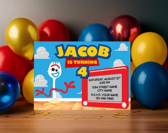 Toy Story-verjaardagsuitnodiging | Bewerkbare Corjl-sjabloon | Direct downloaden | Afdrukbare uitnodiging van 5 x 7 | Feestthema Buzz & Woody
