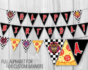 INSTANT DOWNLOAD / printable / FNAF full alphabet party banner