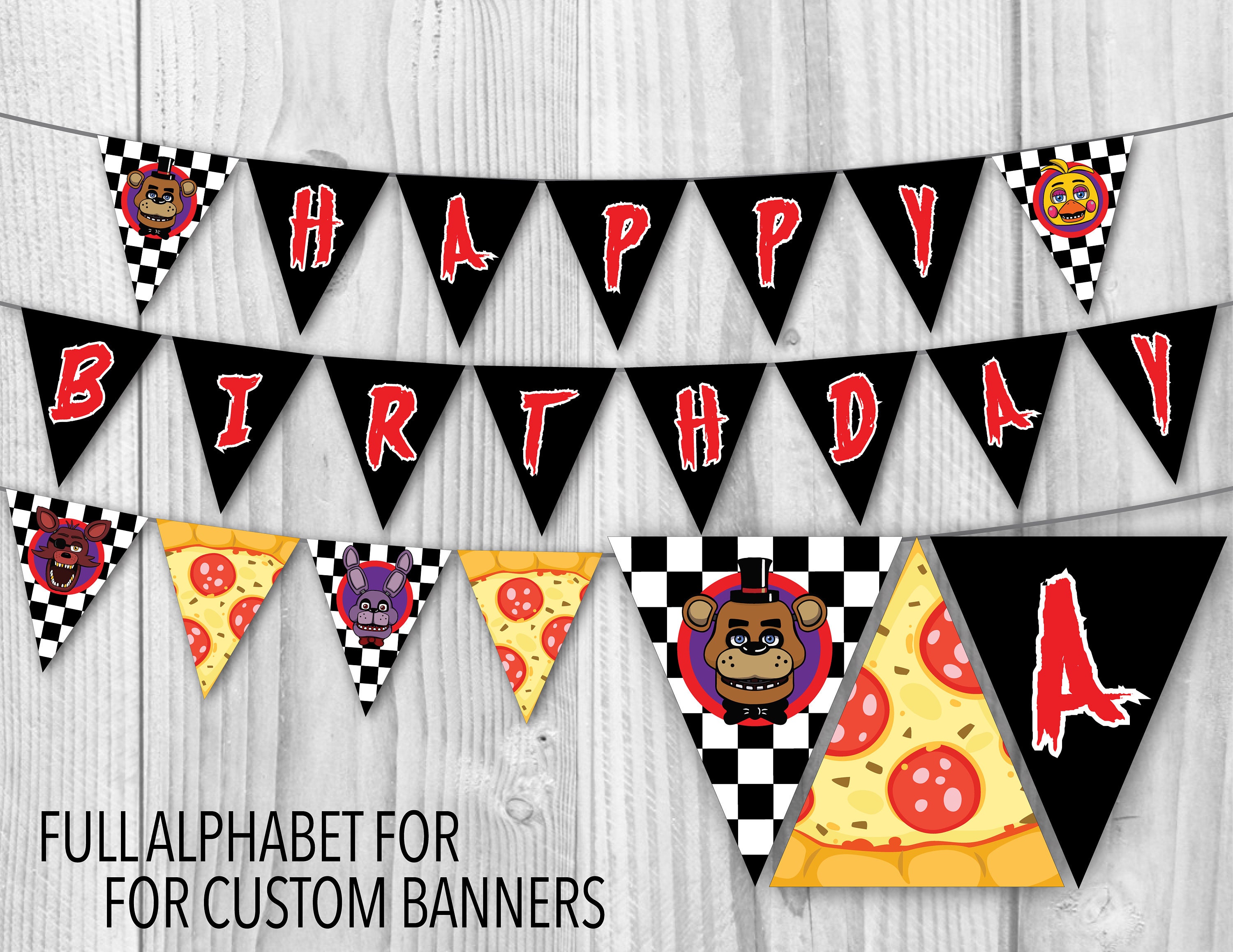 FNAF Birthday Decorations Five Nights at Freddy's Party Fnaf Party  Printable Fnaf Food Tent Labels Fnaf Decor Download Bday Fnaf Decoration -   Norway