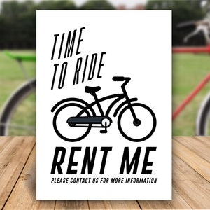 Fahrradverleih druckbare Schild / INSTANT DOWNLOAD / ideal für Kurzzeitmieten