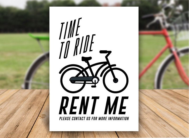 Bike Rental Printable Sign / INSTANT DOWNLOAD / Great for Etsy