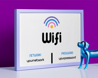Wi-Fi connection editable sign - Editable and Printable