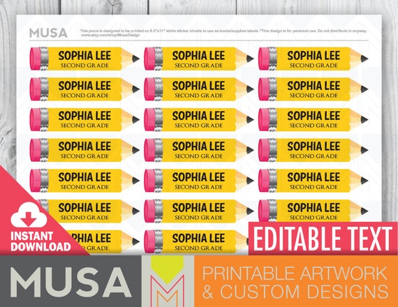 PRINTABLE / EDITABLE Reputation labels for faculty products / Pencil layout image about Printable Name Labels named PRINTABLE / EDITABLE Track record labels for college components / Pencil layout