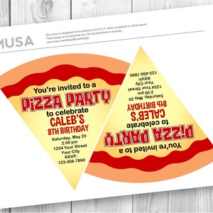 Pizza Party invitation / EDITABLE / PRINTABLE image 2