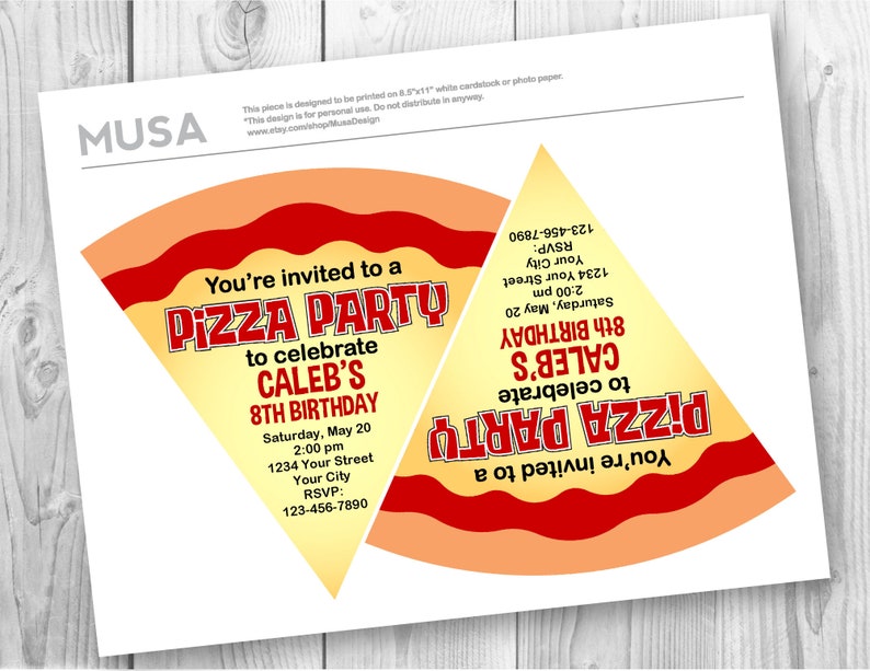 Pizza Party invitation / EDITABLE / PRINTABLE image 2