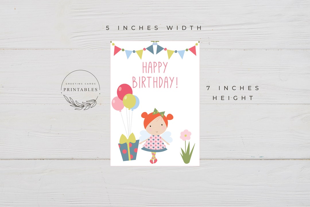 Printable Birthday Card for Girls Digital Download Happy - Etsy