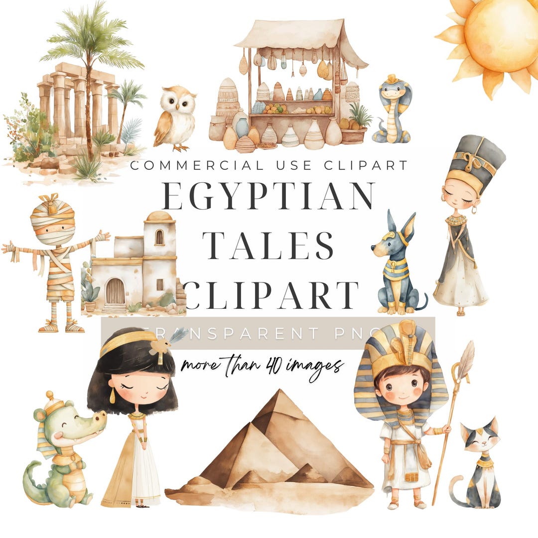 Watercolor Ancient Egypt Clipart, Cleopatra Camel Pharaoh PNG Images ...