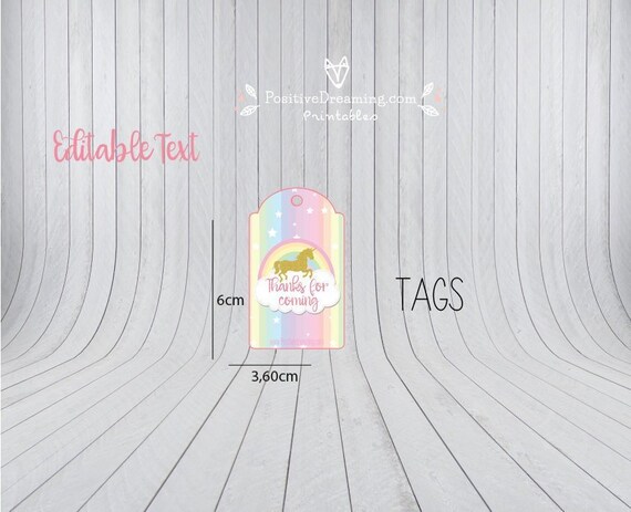 unicorn tags printable thank you tags unicorn favor tags