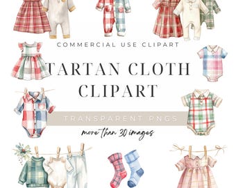 Baby Clothesline Clipart, Watercolor PNG, Digital Download, Commercial License